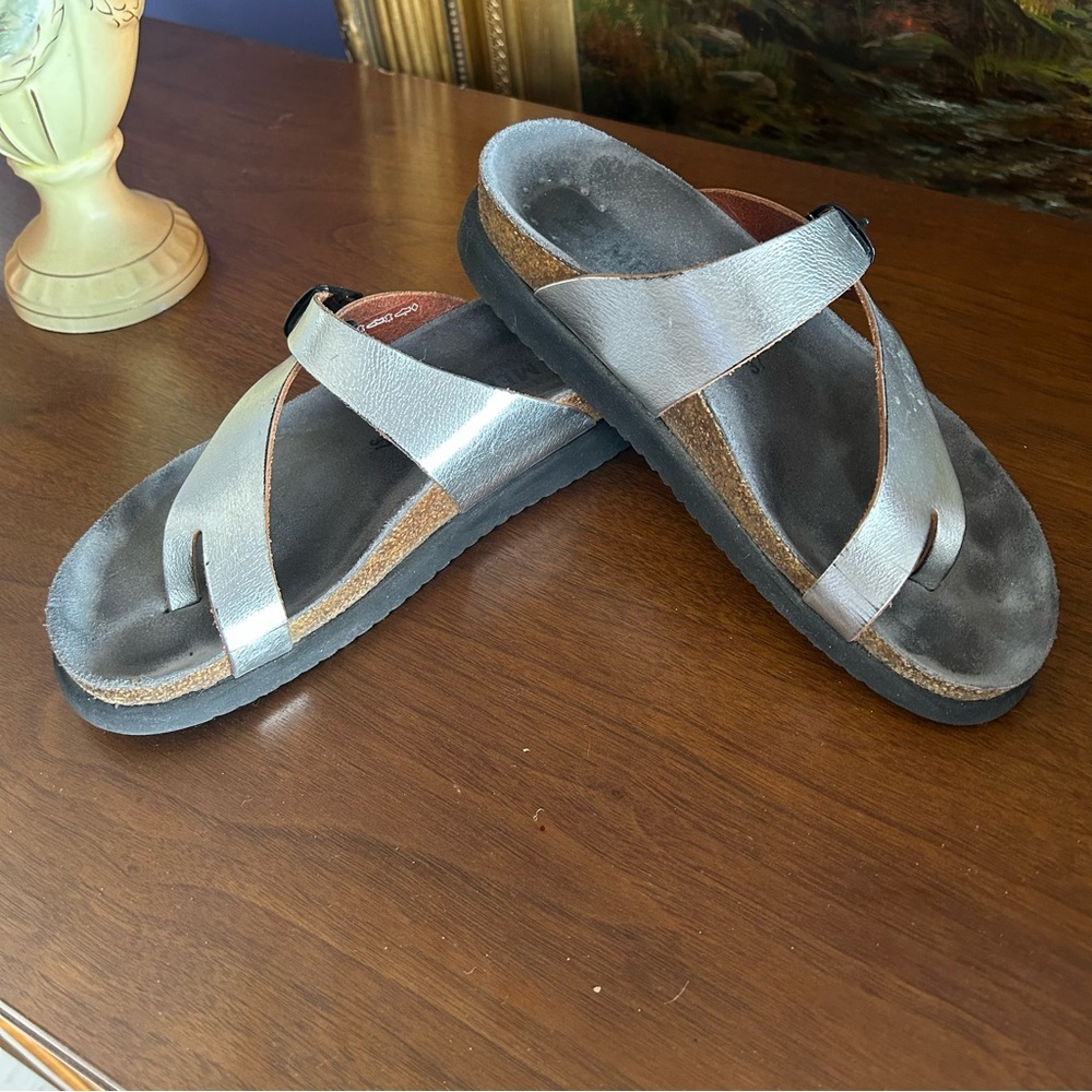 Mephisto Silver Brown Sandals with Supportive Footbed - Picture 3 of 5
